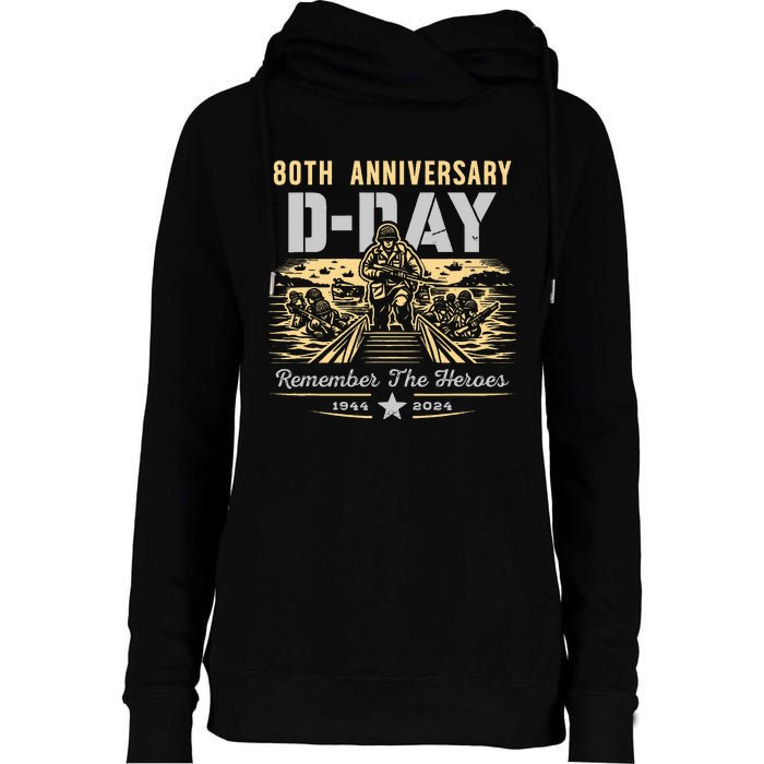 D Day 80th AnniversaryD Day 80th Anniversary Flag Womens Funnel Neck Pullover Hood