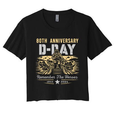 D Day 80th AnniversaryD Day 80th Anniversary Flag Women's Crop Top Tee