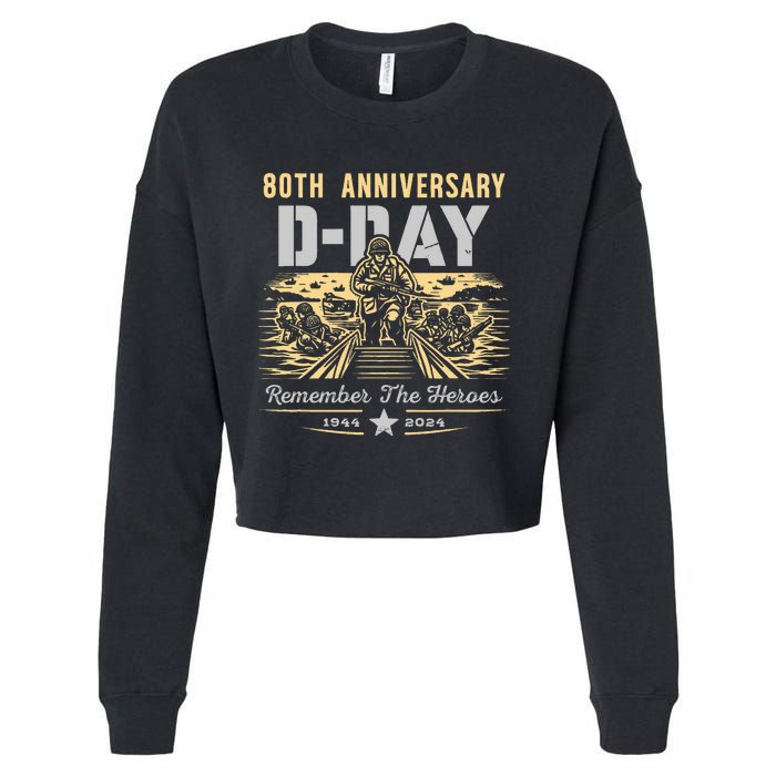 D Day 80th AnniversaryD Day 80th Anniversary Flag Cropped Pullover Crew