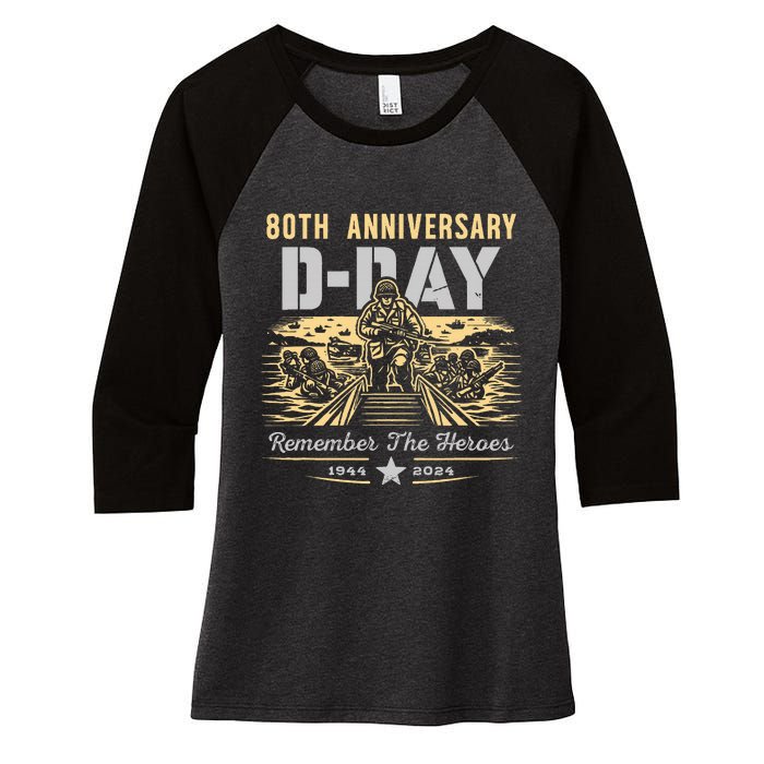 D Day 80th AnniversaryD Day 80th Anniversary Flag Women's Tri-Blend 3/4-Sleeve Raglan Shirt