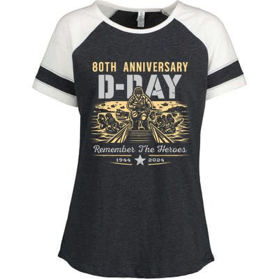 D Day 80th AnniversaryD Day 80th Anniversary Flag Enza Ladies Jersey Colorblock Tee