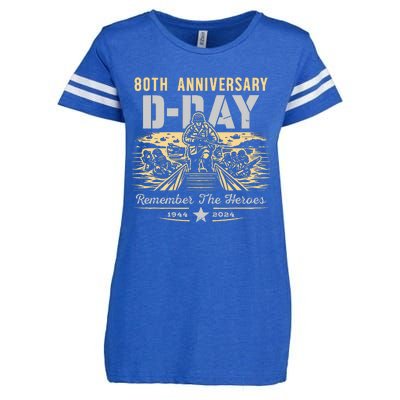 D Day 80th AnniversaryD Day 80th Anniversary Flag Enza Ladies Jersey Football T-Shirt