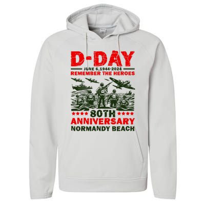 D Day 80th AnniversaryD Day 80th Anniversary Flag Performance Fleece Hoodie