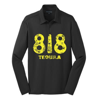 Drinking Design 818 Tequila Wine Lover Grunge Silk Touch Performance Long Sleeve Polo