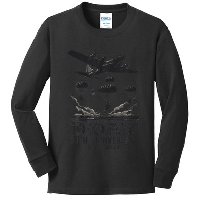 D Day 80th Anniversary Fathers Day Kids Long Sleeve Shirt