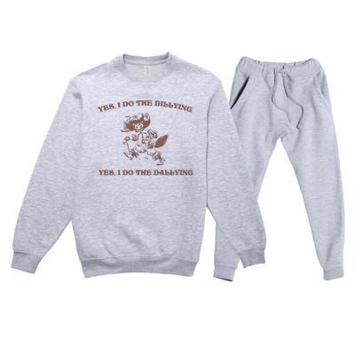 Dillying Dallying 90s Retro Graphic Premium Crewneck Sweatsuit Set