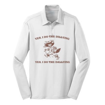 Dillying Dallying 90s Retro Graphic Silk Touch Performance Long Sleeve Polo