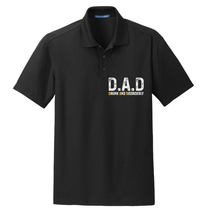 Dad Drunk And Disorderly Dry Zone Grid Polo