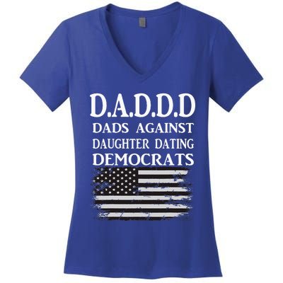 Daddd Dads Against Daughter Dating Democrats Women's V-Neck T-Shirt