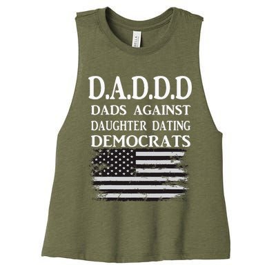 Daddd Dads Against Daughter Dating Democrats Women's Racerback Cropped Tank