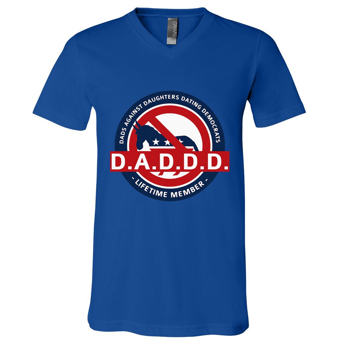 Daddd Dads Against Daughters Dating Democrats V-Neck T-Shirt