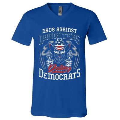 Daddd Dads Against Daughters Dating Democrats V-Neck T-Shirt