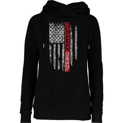 Duramax Diesel American Flag Womens Funnel Neck Pullover Hood