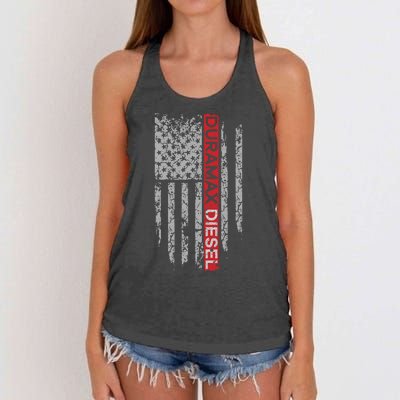 Duramax Diesel American Flag Women's Knotted Racerback Tank