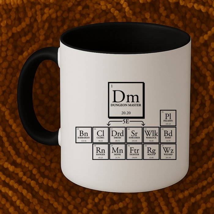 DnD Dungeon And Dragons Periodic Table Mug
