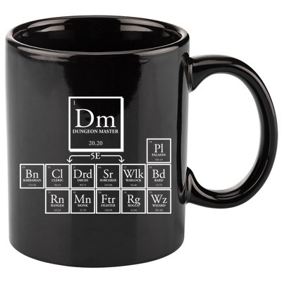DnD Dungeon And Dragons Periodic Table 11oz C Handle Ceramic Mug