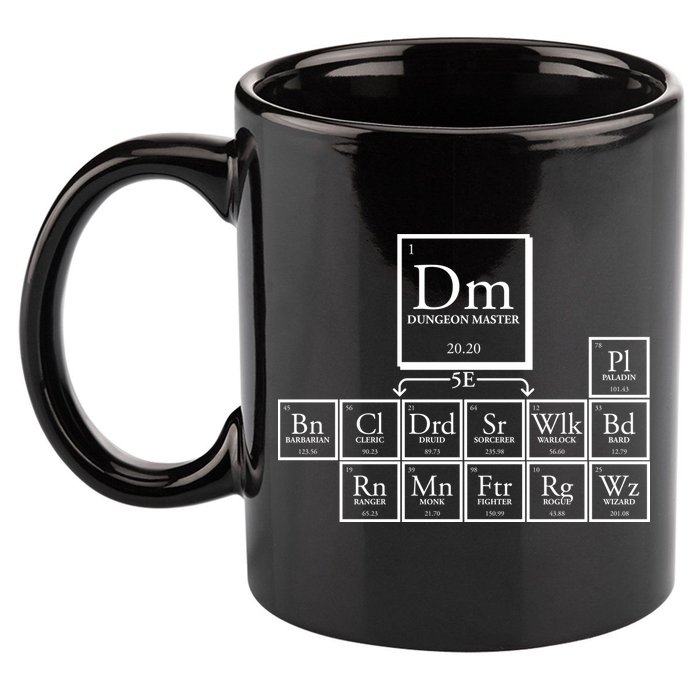 DnD Dungeon And Dragons Periodic Table 11oz C Handle Ceramic Mug