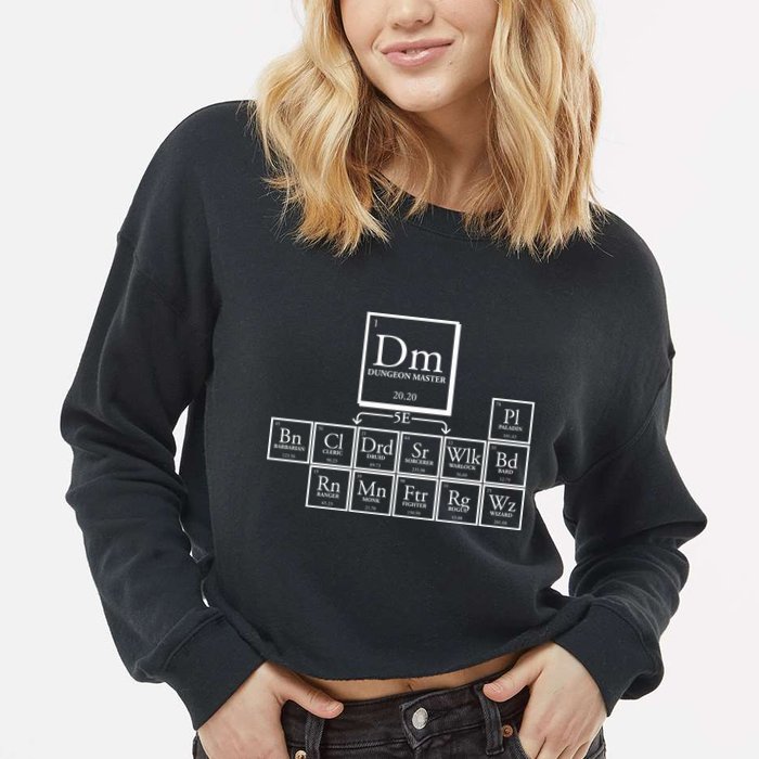 DnD Dungeon And Dragons Periodic Table Cropped Pullover Crew