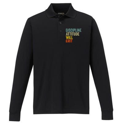 D.A.W.G Discipline Attitude Will Grit Performance Long Sleeve Polo