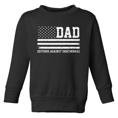 Dad Defends Against Douchebags Father Day Toddler Sweatshirt