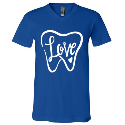 Dentist Dental Assistant Valentines Day Love Gift V-Neck T-Shirt