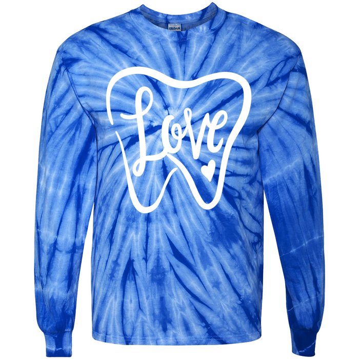 Dentist Dental Assistant Valentines Day Love Gift Tie-Dye Long Sleeve Shirt