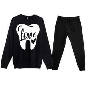 Dentist Dental Assistant Valentines Day Love Great Gift Premium Crewneck Sweatsuit Set