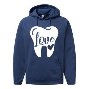 Dentist Dental Assistant Valentines Day Love Great Gift Performance Fleece Hoodie