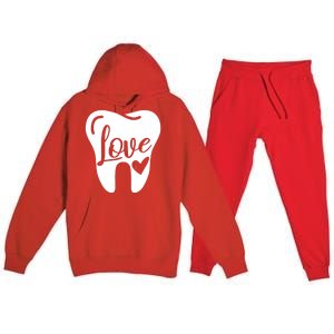 Dentist Dental Assistant Valentines Day Love Great Gift Premium Hooded Sweatsuit Set