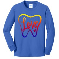 Dentist Dental Assistant Valentines Day Love Gift Kids Long Sleeve Shirt