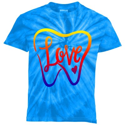 Dentist Dental Assistant Valentines Day Love Gift Kids Tie-Dye T-Shirt