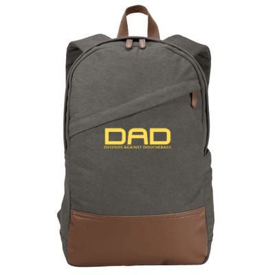 Dad Defends Against Douchebags Cotton Canvas Backpack