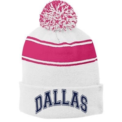 Dallas Stripe Pom Pom Beanie