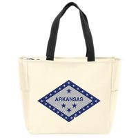 Distressed Diamond And Stars Arkansas State Flag Zip Tote Bag