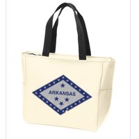 Distressed Diamond And Stars Arkansas State Flag Zip Tote Bag