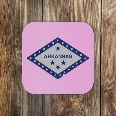 Distressed Diamond And Stars Arkansas State Flag Coaster