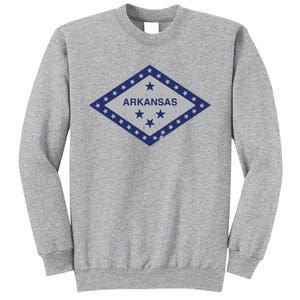 Distressed Diamond And Stars Arkansas State Flag Tall Sweatshirt