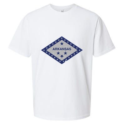 Distressed Diamond And Stars Arkansas State Flag Sueded Cloud Jersey T-Shirt
