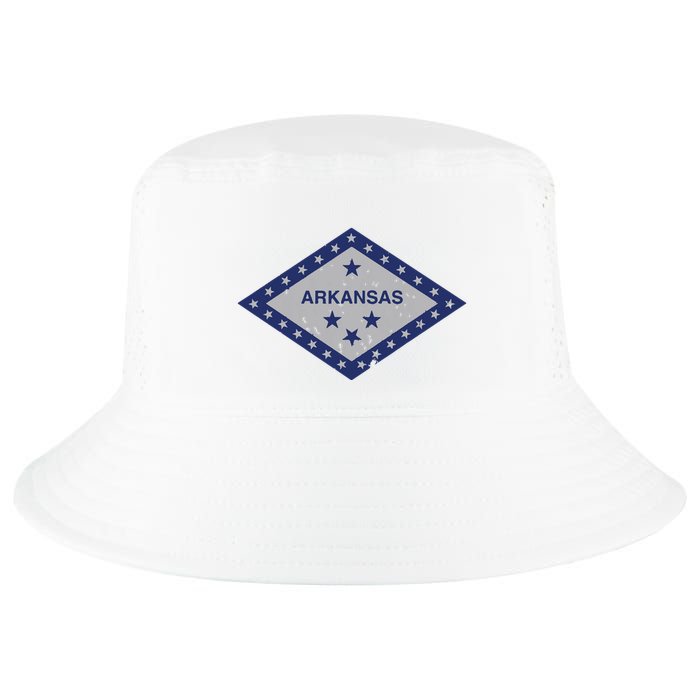 Distressed Diamond And Stars Arkansas State Flag Cool Comfort Performance Bucket Hat