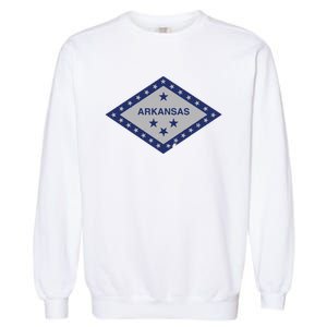 Distressed Diamond And Stars Arkansas State Flag Garment-Dyed Sweatshirt