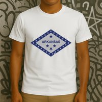 Distressed Diamond And Stars Arkansas State Flag T-Shirt
