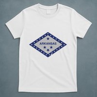 Distressed Diamond And Stars Arkansas State Flag T-Shirt