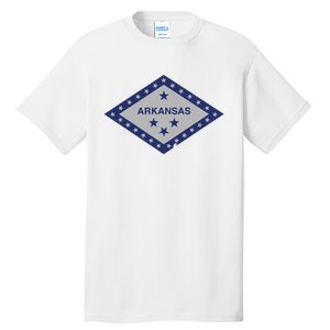 Distressed Diamond And Stars Arkansas State Flag Tall T-Shirt