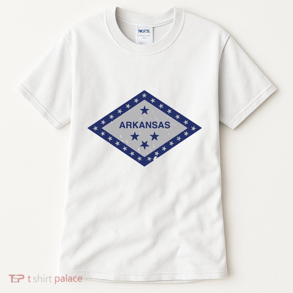 Distressed Diamond And Stars Arkansas State Flag Tall T-Shirt