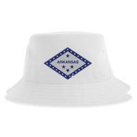 Distressed Diamond And Stars Arkansas State Flag Sustainable Bucket Hat