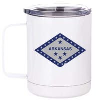 Distressed Diamond And Stars Arkansas State Flag 12 oz Stainless Steel Tumbler Cup