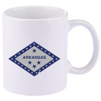 Distressed Diamond And Stars Arkansas State Flag 11oz C Handle Ceramic Mug