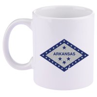 Distressed Diamond And Stars Arkansas State Flag 11oz C Handle Ceramic Mug