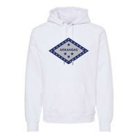 Distressed Diamond And Stars Arkansas State Flag Premium Hoodie