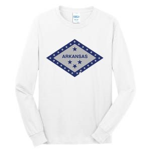 Distressed Diamond And Stars Arkansas State Flag Tall Long Sleeve T-Shirt